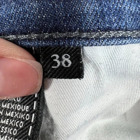 7 For All Mankind Jeans Mens 38 (36x29) Blue Straight Stretch Medium Wash Denim - Picture 9 of 10